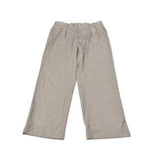 Ralph Lauren Men Beige Blush Crosshatch Pleated Dress Pants Sz 38x32 Cuffed Hem
